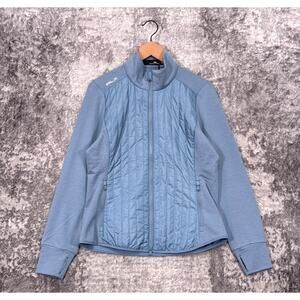 New RLX Ralph Lauren Hybrid Jacket Medium Womens Blue Full Zip Performance Golf